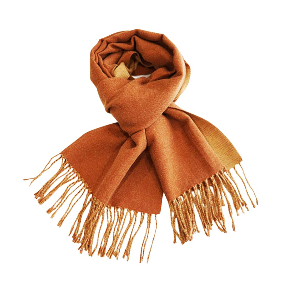 Cashmere Two-Tone Fringe Scarves