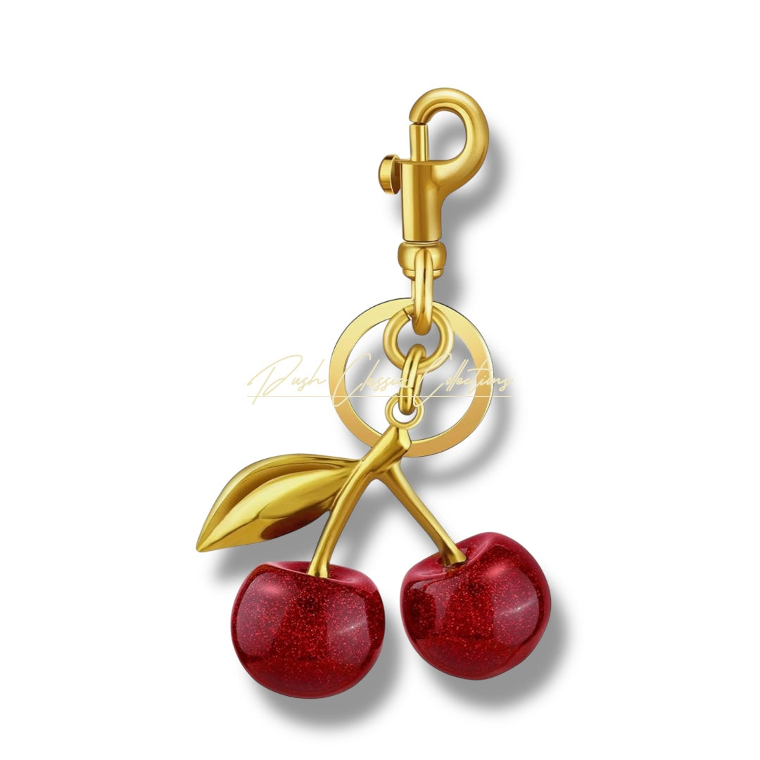 Glittered Cherry Charm