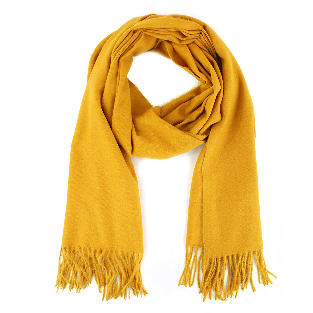 Cashmere Wrap Shawl Scarf-Mustard