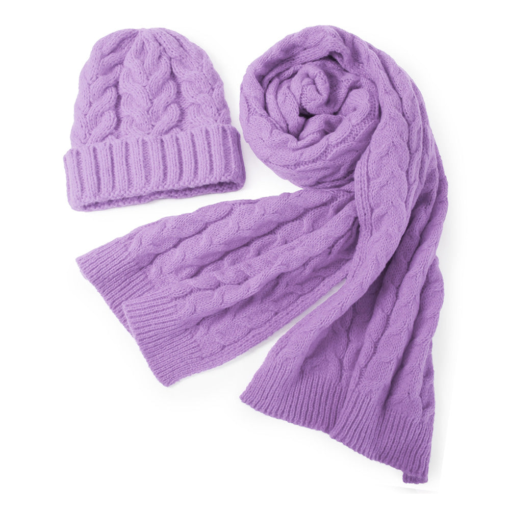 Cable Knit Hat & Scarf Set