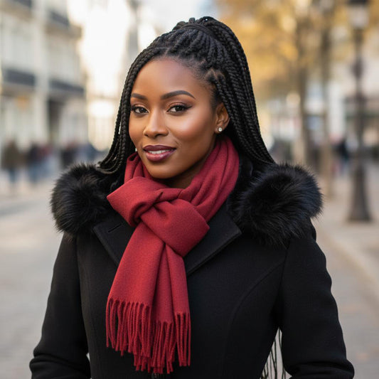 Cashmere Two-Tone Fringe Scarves