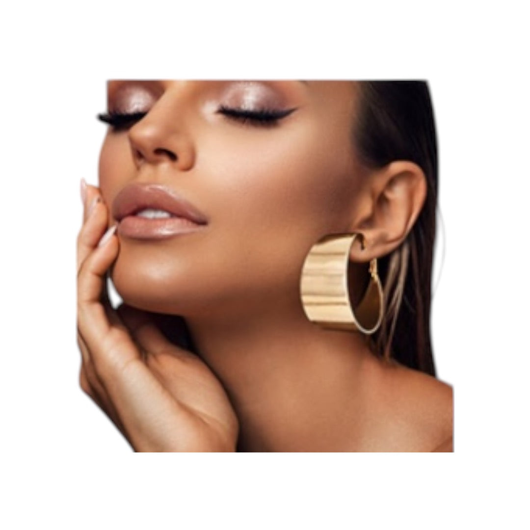 Large Jewelz Gold Metal Hoop Earrings