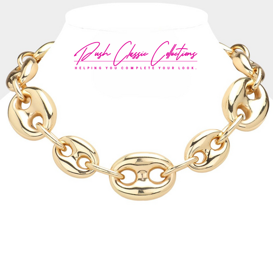 Diane Gold Metal Link Necklace