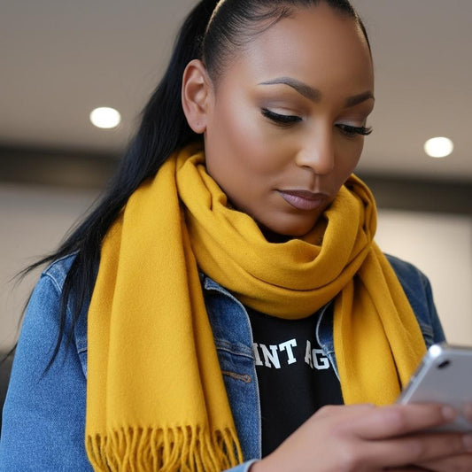 Cashmere Wrap Shawl Scarf-Mustard